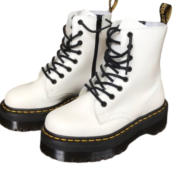Dr. Martens Jadon BootsWhite Platform Chunky Combat Size 5 NEW - Picture 5 of 14